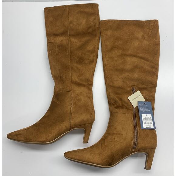 Kitten Heel Tall Dress Boots Kendra Faux Suede 7.5 -Universal Thread Reg $44 - Picture 1 of 5